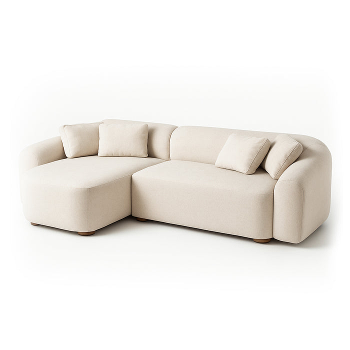 Sala rinconera Abbi Lino Beige Orientacion Izquierda Redonda