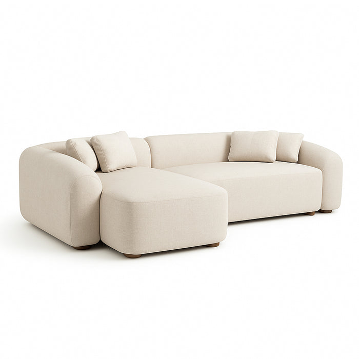 Sala rinconera Abbi Lino Beige Orientacion Izquierda Redonda