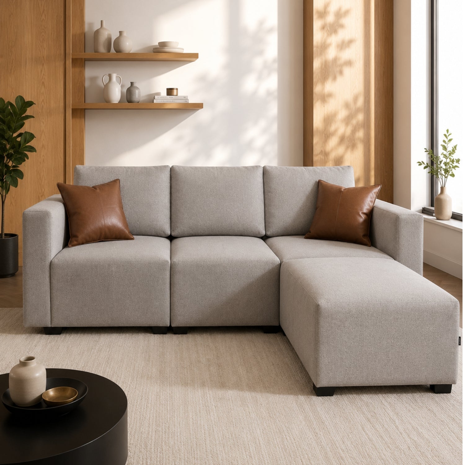 Sala modular Aden Lino Gris Claro