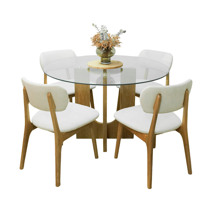 Comedor 4 Puestos Ren Lino Beige