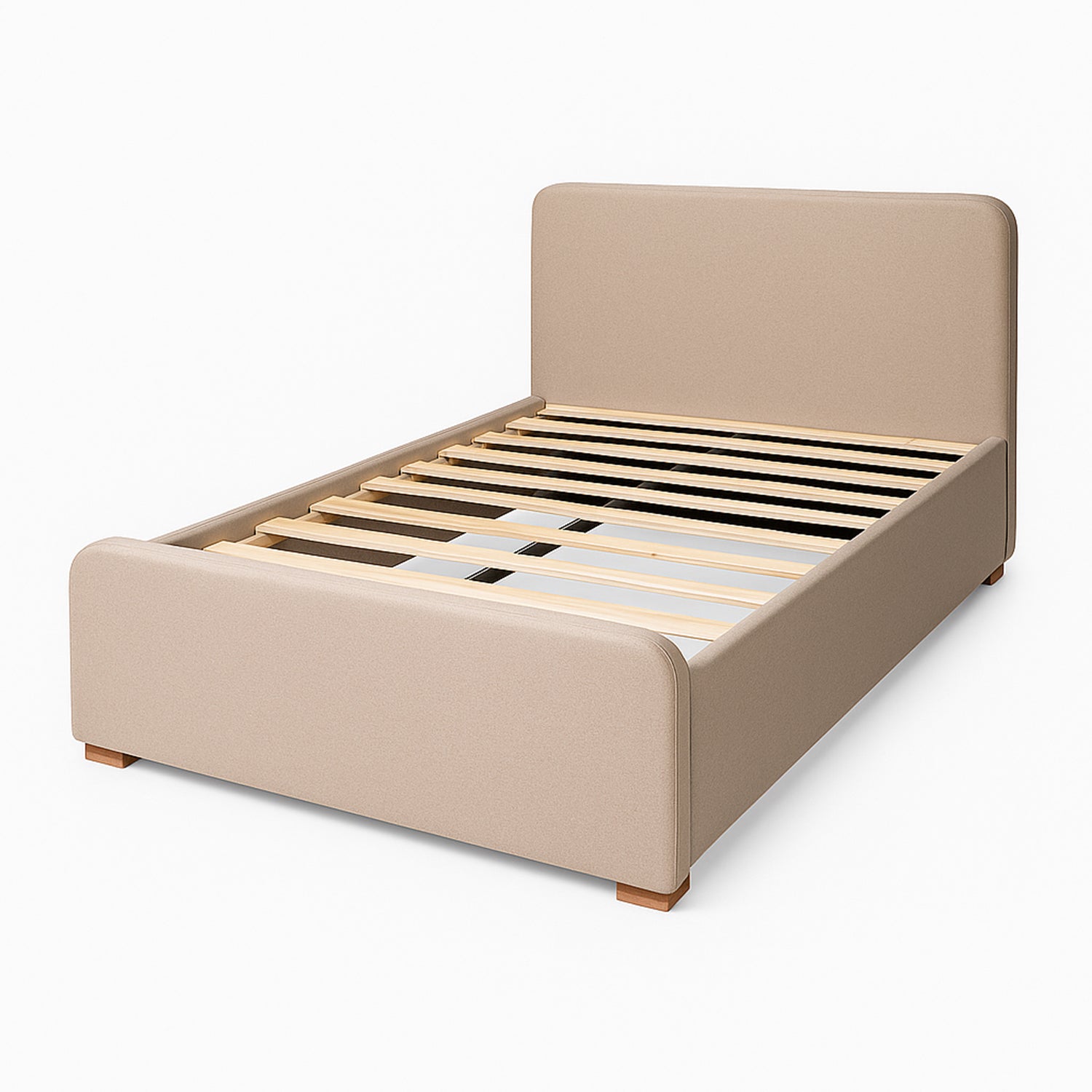 Cama Queen Ren Lino Taupe Desarmable