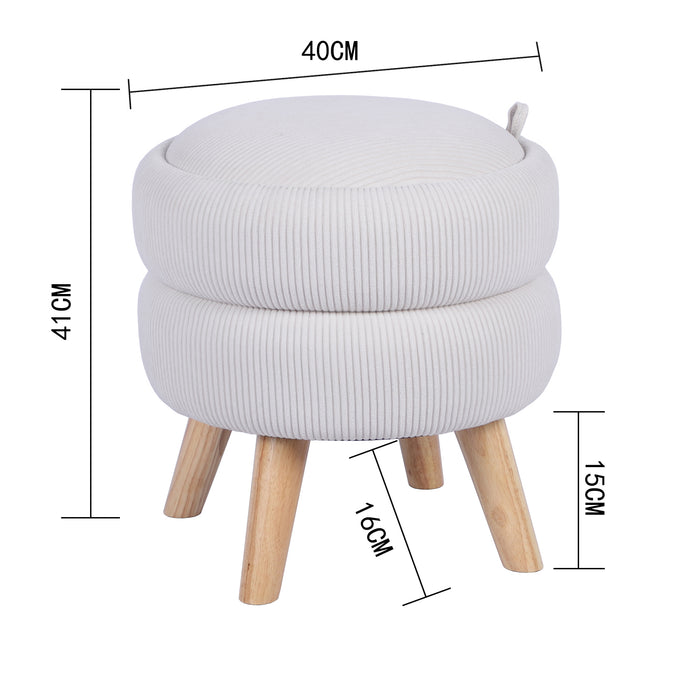 Puff Jey Velvet Beige, Natural