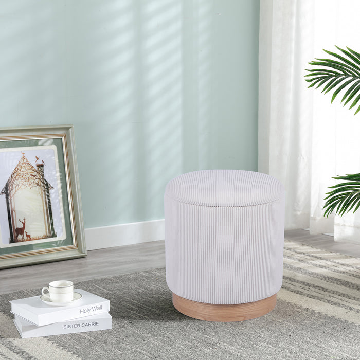 Puff Gaby Velvet Beige, Natural