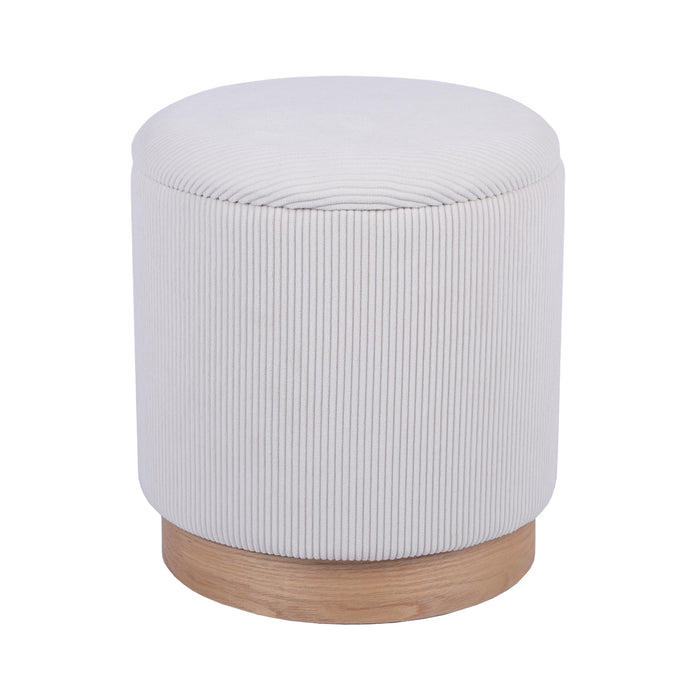 Puff Gaby Velvet Beige, Natural