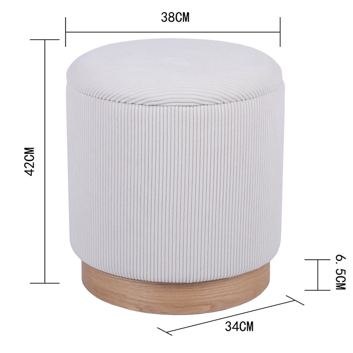 Puff Gaby Velvet Beige, Natural