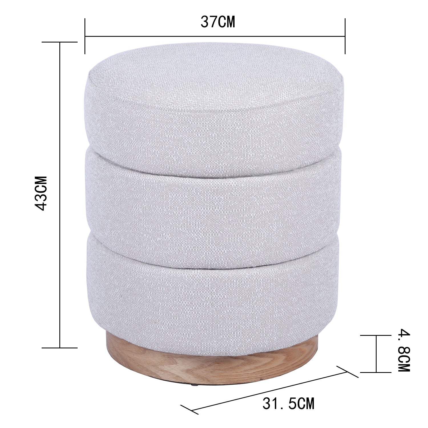 Puff Triny Lino Beige