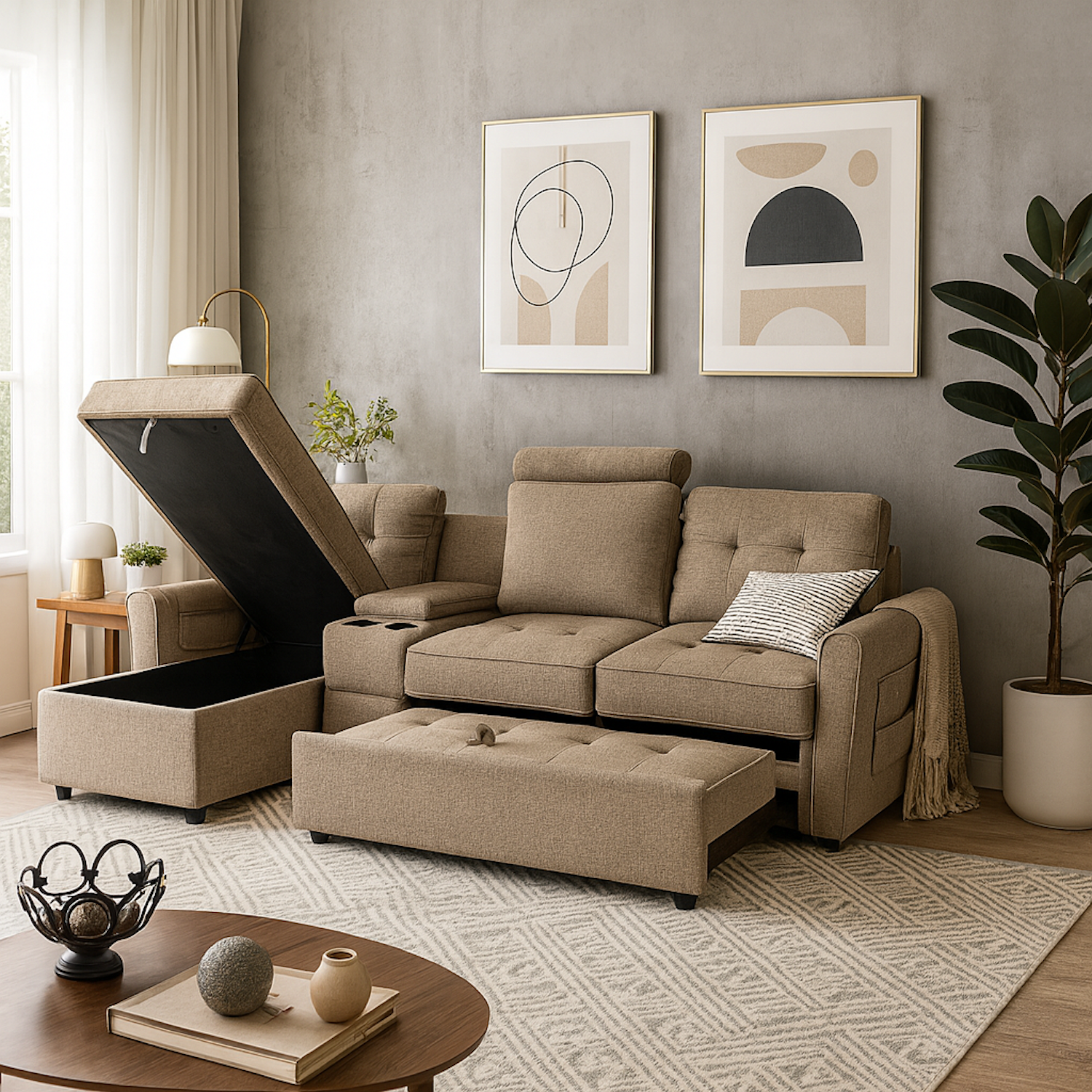Sala Cama Oxford Premium Lino Beige
