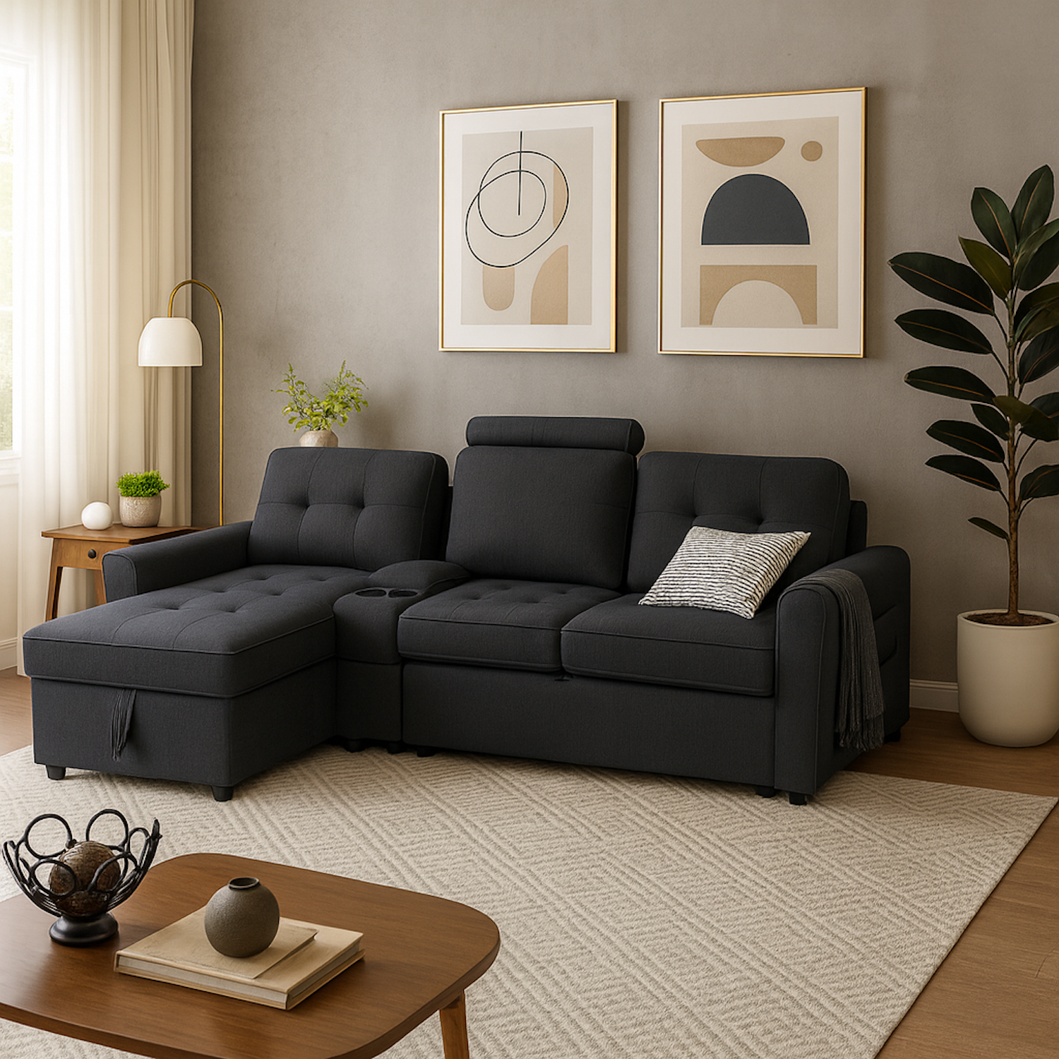 Sala Cama Oxford Premium Lino Plomo