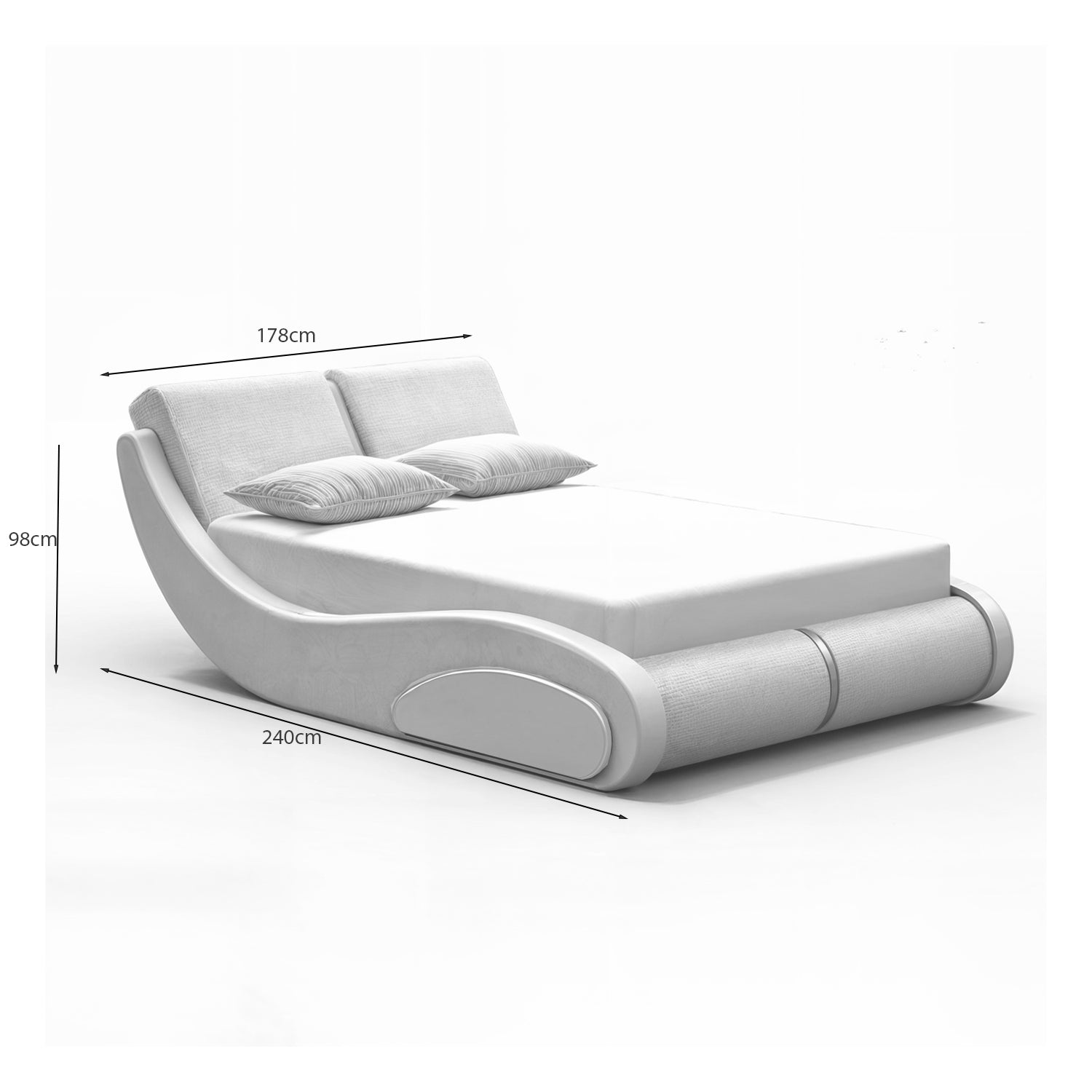 Cama Queen Nebraska Eurolino Perla, Off White