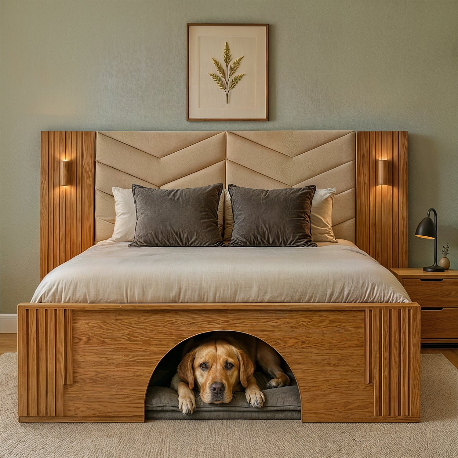 Cama Queen Gael Marfil, Natural