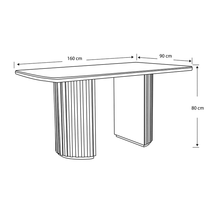 Comedor 6 Puestos Firence Lino Touch Almendra, Champaña