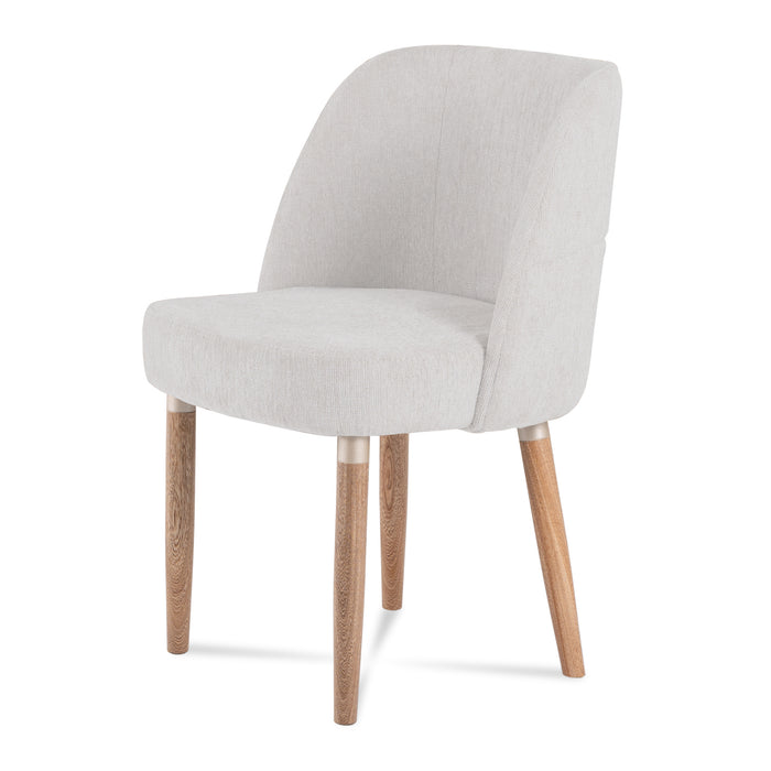 Comedor 6 Puestos Nicole Velvet Impetu Plata, Natural Oscuro