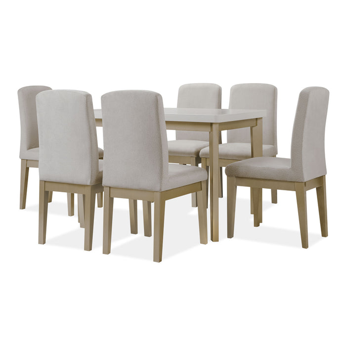 Comedor 6 Puestos Milu Velvet Suprema Sand, Champaña