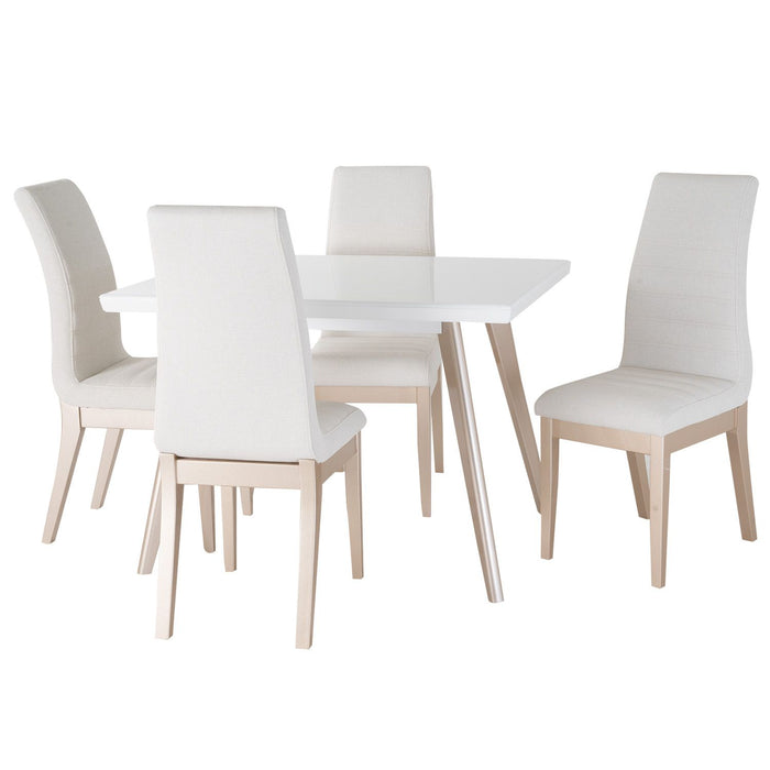 Comedor 4 Puestos Bruno Eurolino Blanco, Champaña