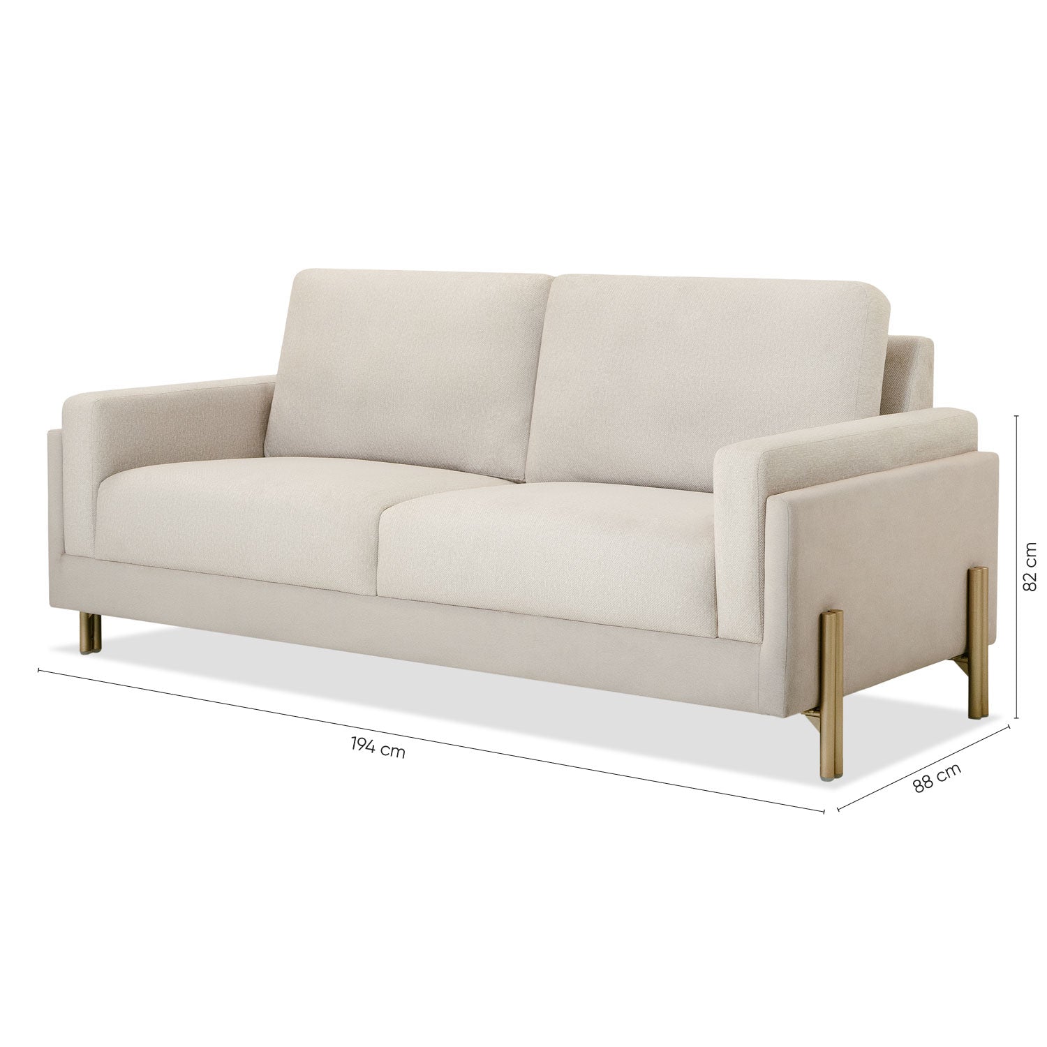 Sofa 3 Puestos Arthur Arantza Crema, Champaña