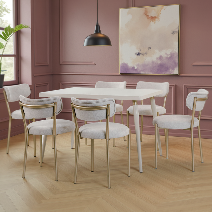 Comedor 6 Puestos Arthur Arantza Crema, Champaña