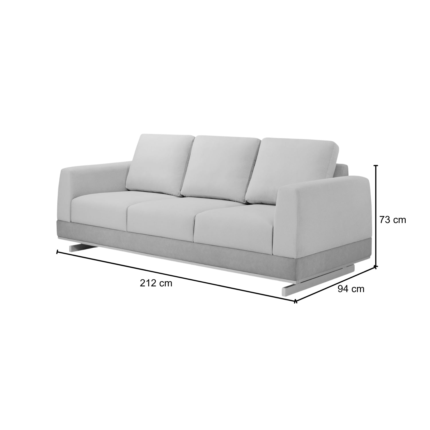 Sofa 3 Puestos Marcus Velvet Siena Avellana, Champaña