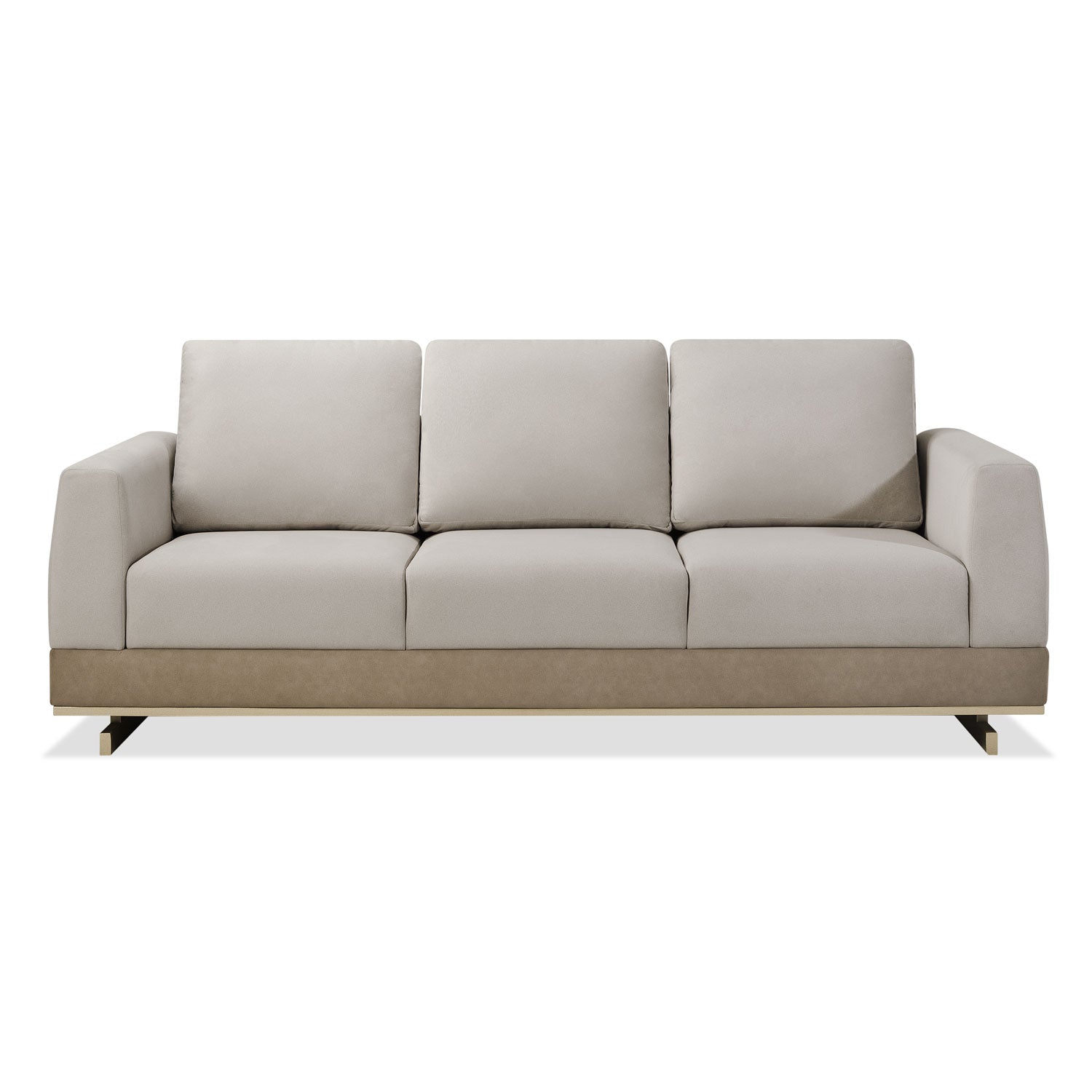 Sofa 3 Puestos Marcus Velvet Siena Avellana, Champaña
