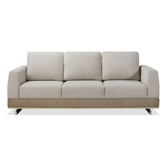 Sofa 3 Puestos Marcus Velvet Siena Avellana, Champaña