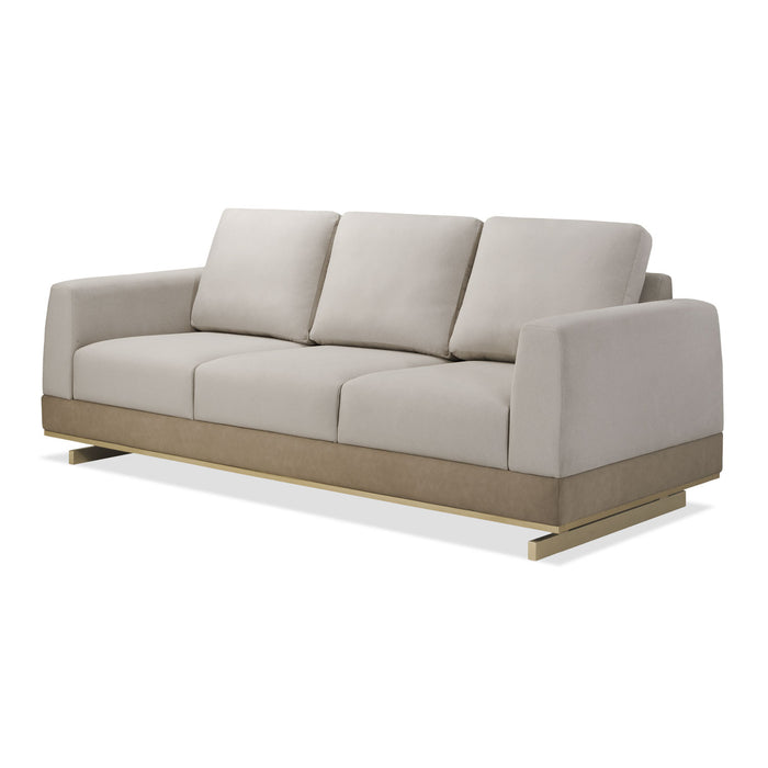 Sofa 3 Puestos Marcus Velvet Siena Avellana, Champaña