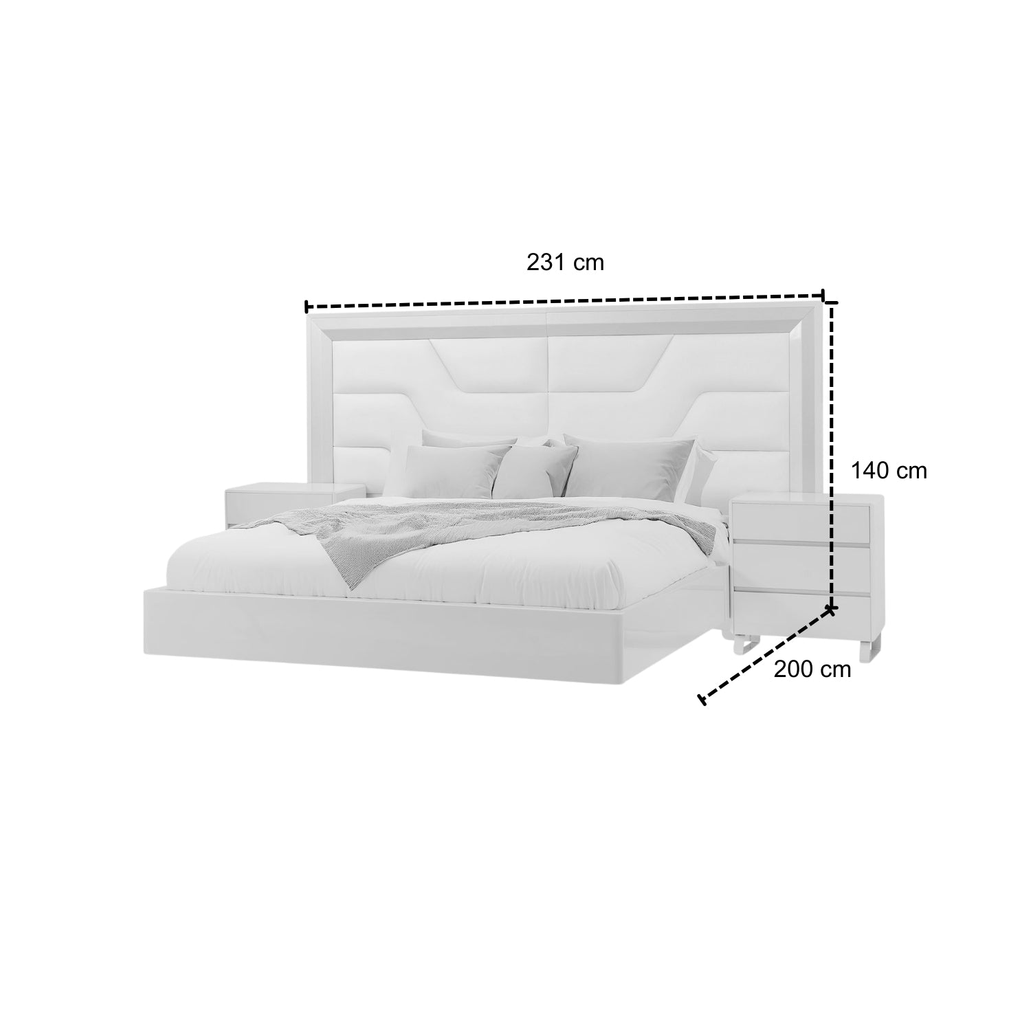 Cama Queen Bulgari Greige, Champaña