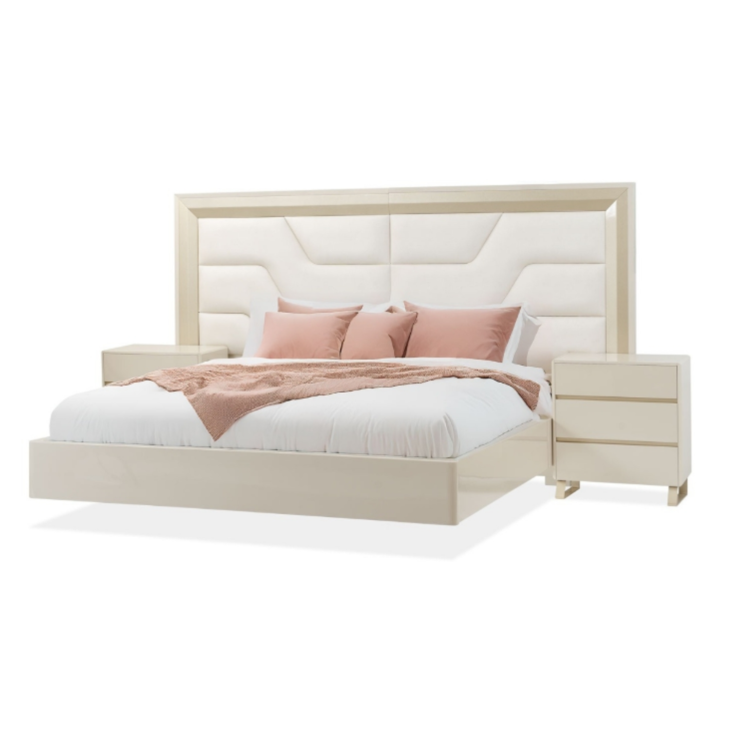 Cama Queen Bulgari Greige, Champaña