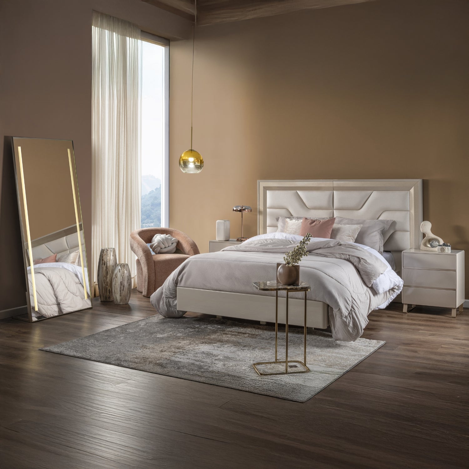 Cama King Bulgari Greige, Champaña