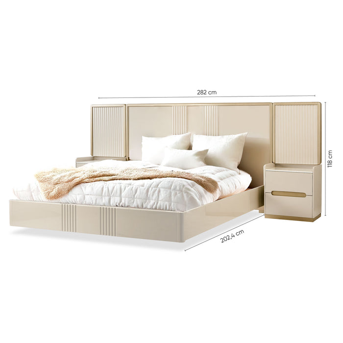 Cama Queen Bilbao Greige, Champaña