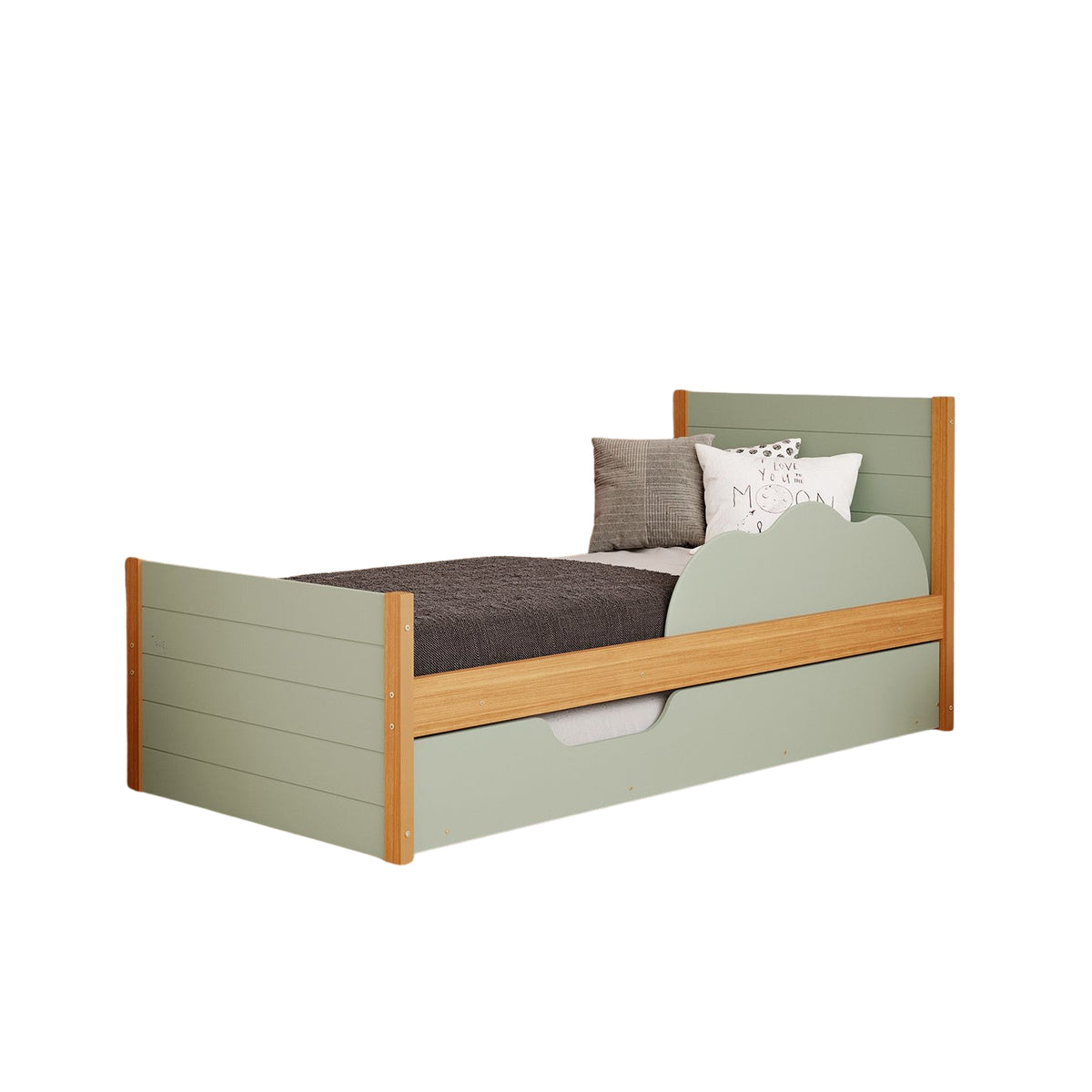 Cama Auxiliar Dúplex Gerry Verde Menta, Natural