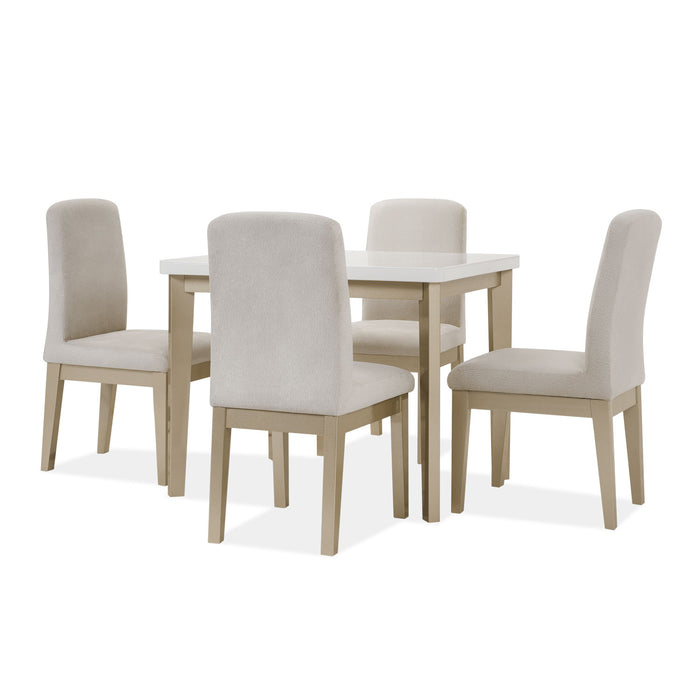 Comedor 4 Puestos Milu Velvet Suprema Sand, Champaña