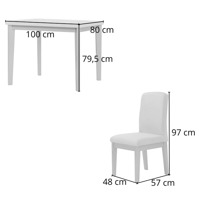 Comedor 4 Puestos Milu Velvet Suprema Sand, Champaña
