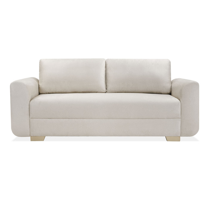 Sofa 3 Puestos Milu Velvet Suprema Sand, Champaña