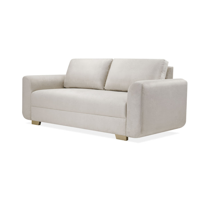 Sofa 3 Puestos Milu Velvet Suprema Sand, Champaña