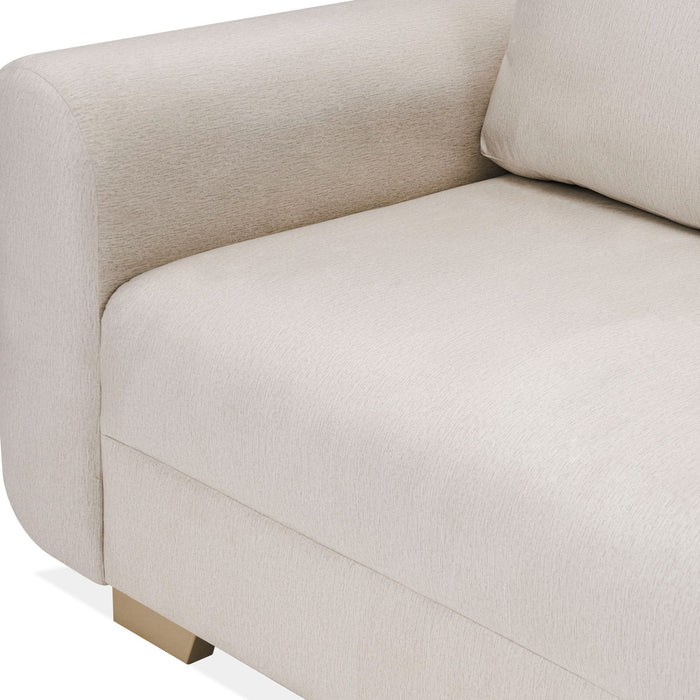 Sofa 3 Puestos Milu Velvet Suprema Sand, Champaña