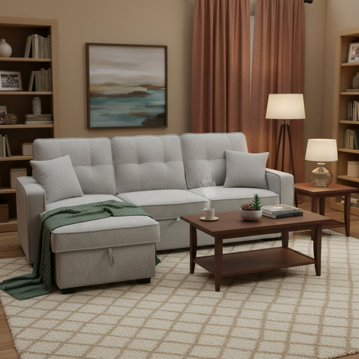 Sala Rinconera Molly Microfibra Gris Claro