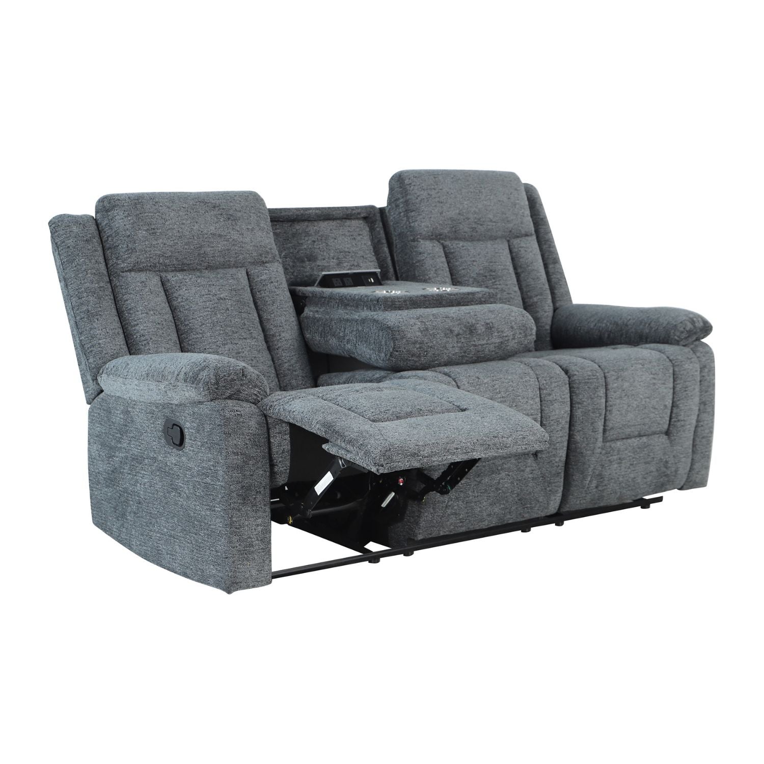 Sofá Reclinable Isabel Velvet Gris Oscuro