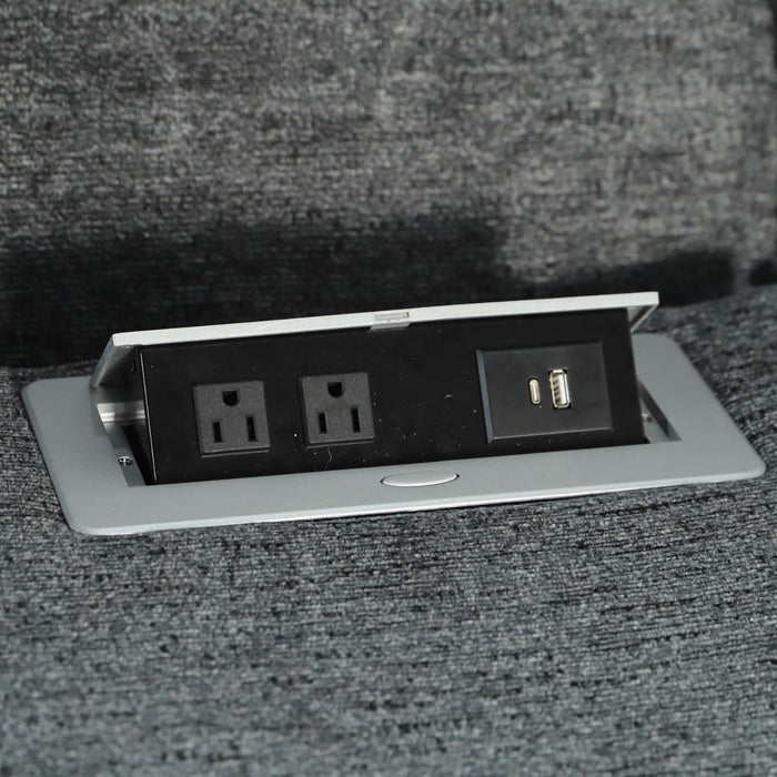 Sofá Reclinable Isabel Velvet Gris Oscuro