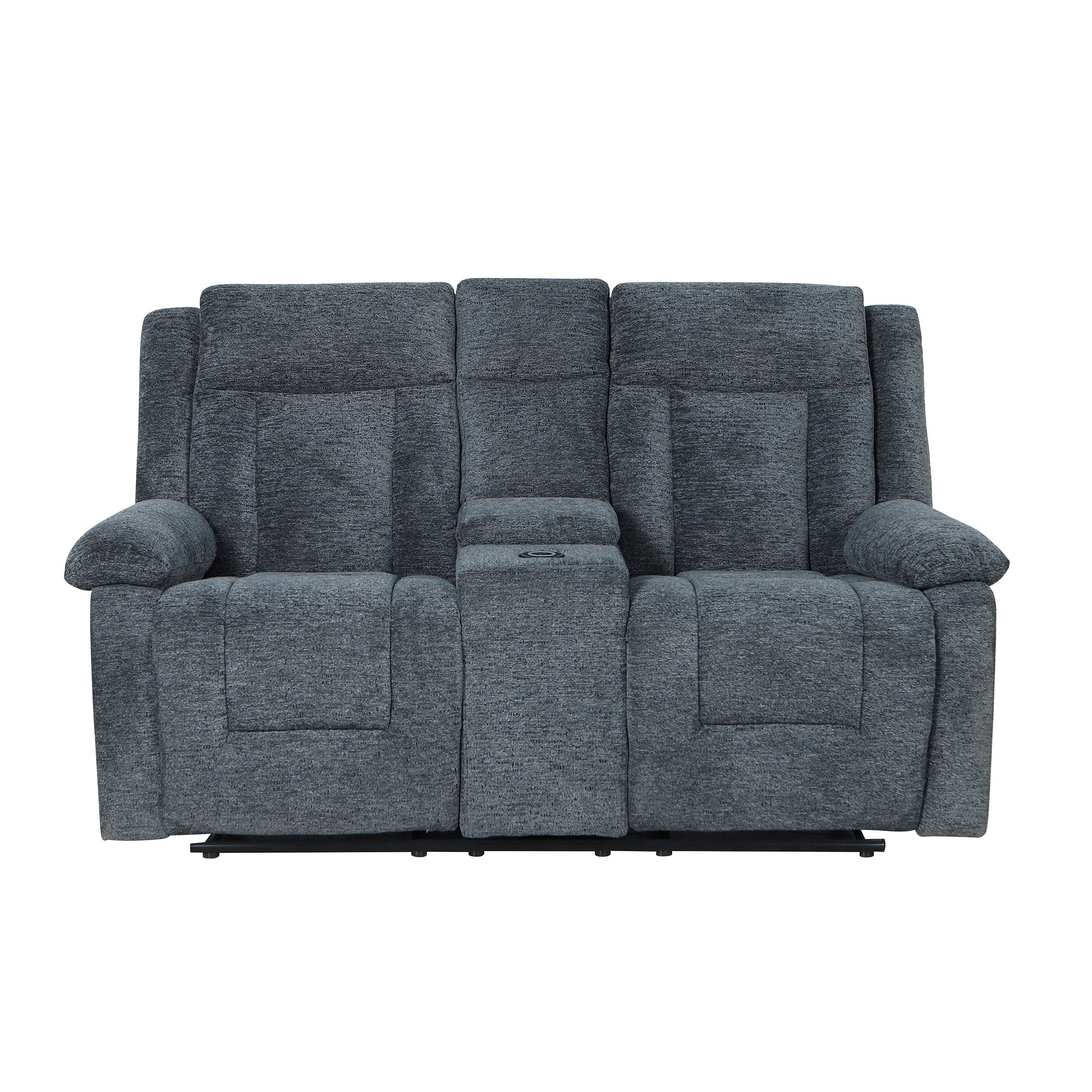 Sofá Reclinable 2 Puestos Isabel Velvet Gris Oscuro