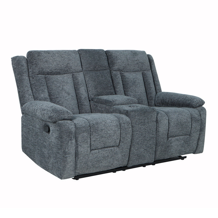 Sofá Reclinable 2 Puestos Isabel Velvet Gris Oscuro
