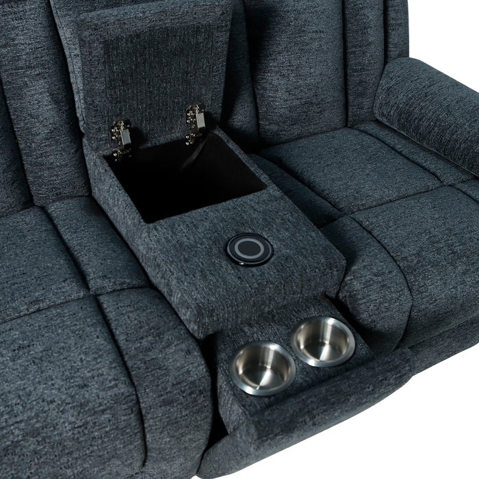 Sofá Reclinable 2 Puestos Isabel Velvet Gris Oscuro