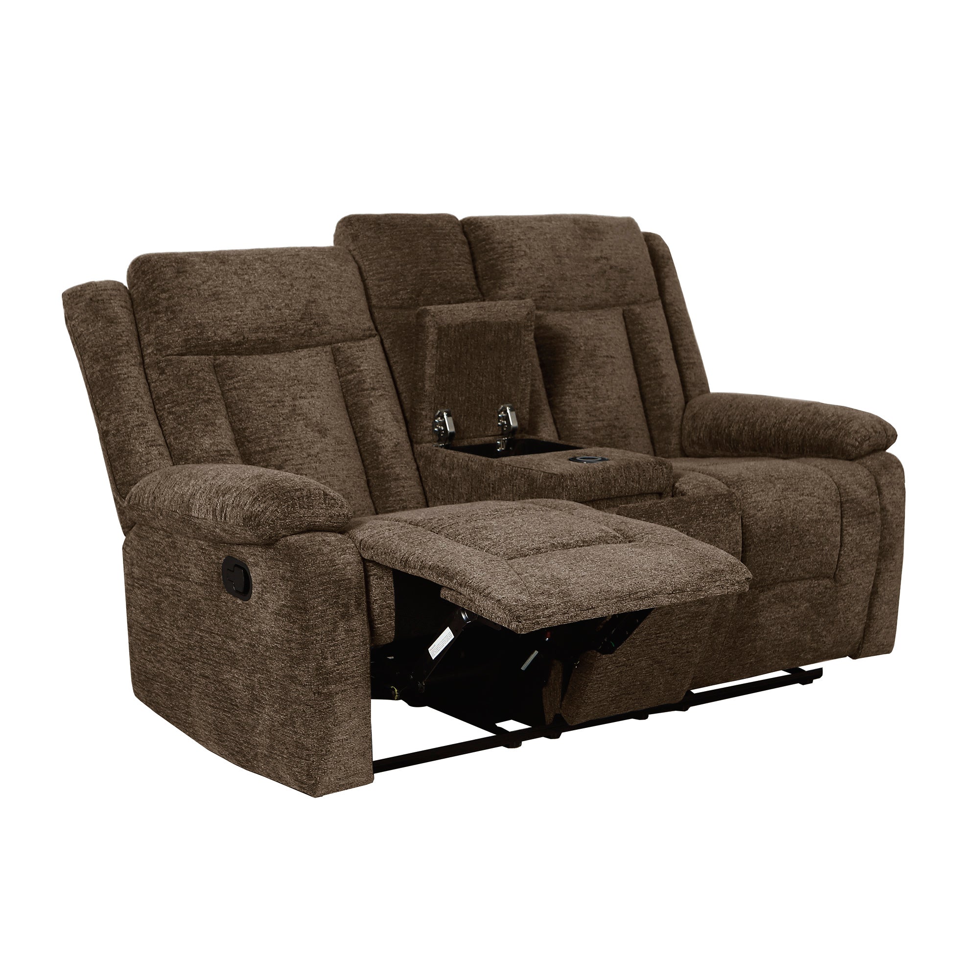 Sofá Reclinable 2 Puestos Isabel Velvet Café