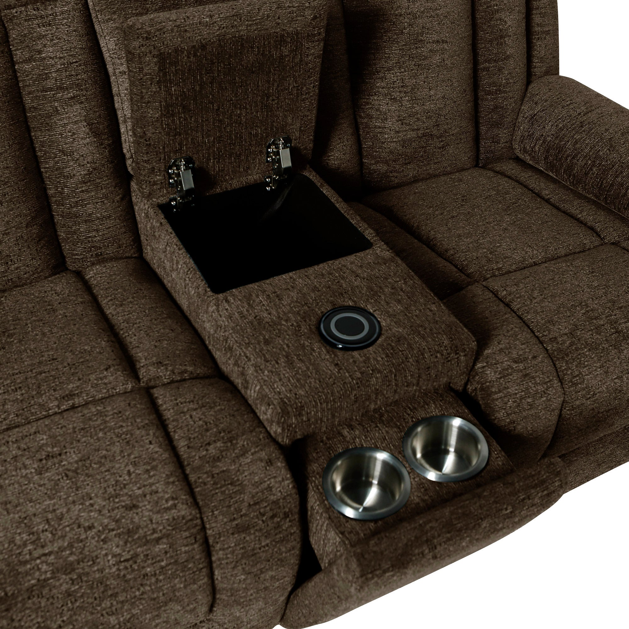 Sofá Reclinable 2 Puestos Isabel Velvet Café