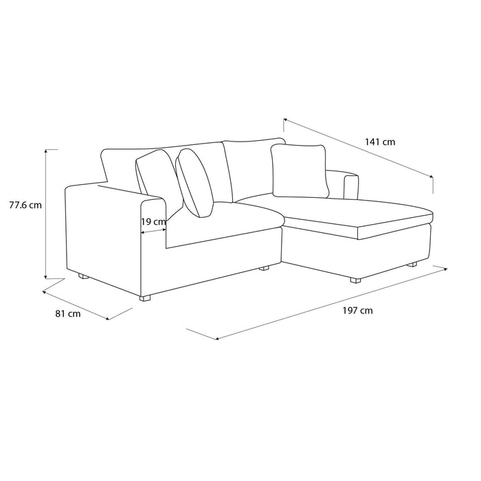 Sala Rinconera Creta Chenille Almendra