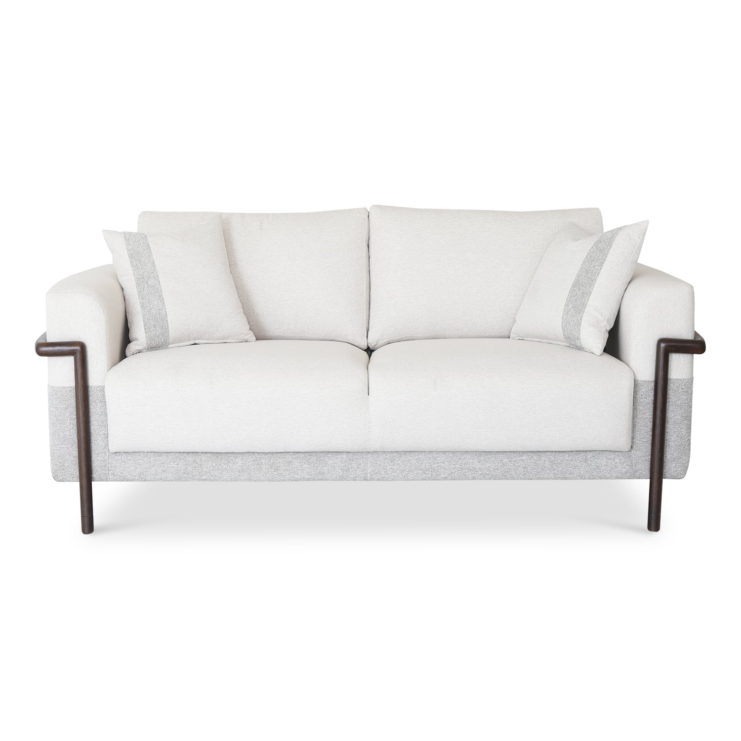 Sofá 2 Puestos Ginebra Lino York Home, Beige, Gris, Natural Oscuro