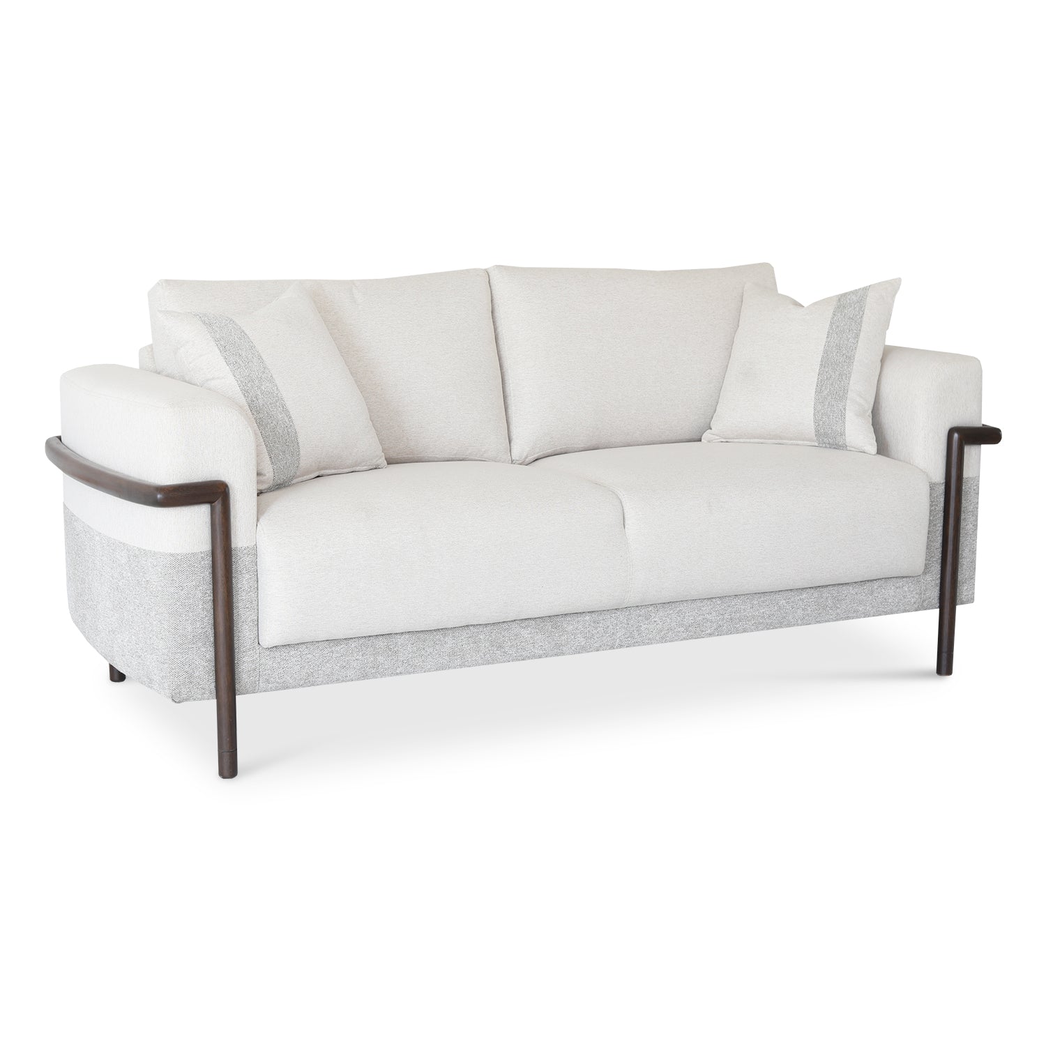 Sofá 2 Puestos Ginebra Lino York Home, Beige, Gris, Natural Oscuro