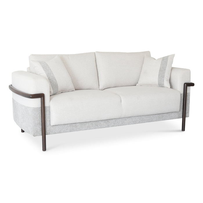 Sofá 2 Puestos Ginebra Lino York Home, Beige, Gris, Natural Oscuro