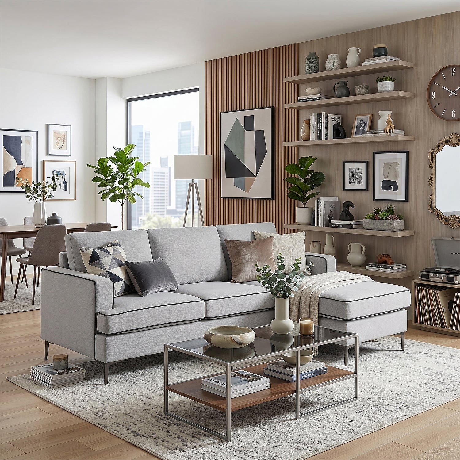 Sala Rinconera Patty Velvet Gris