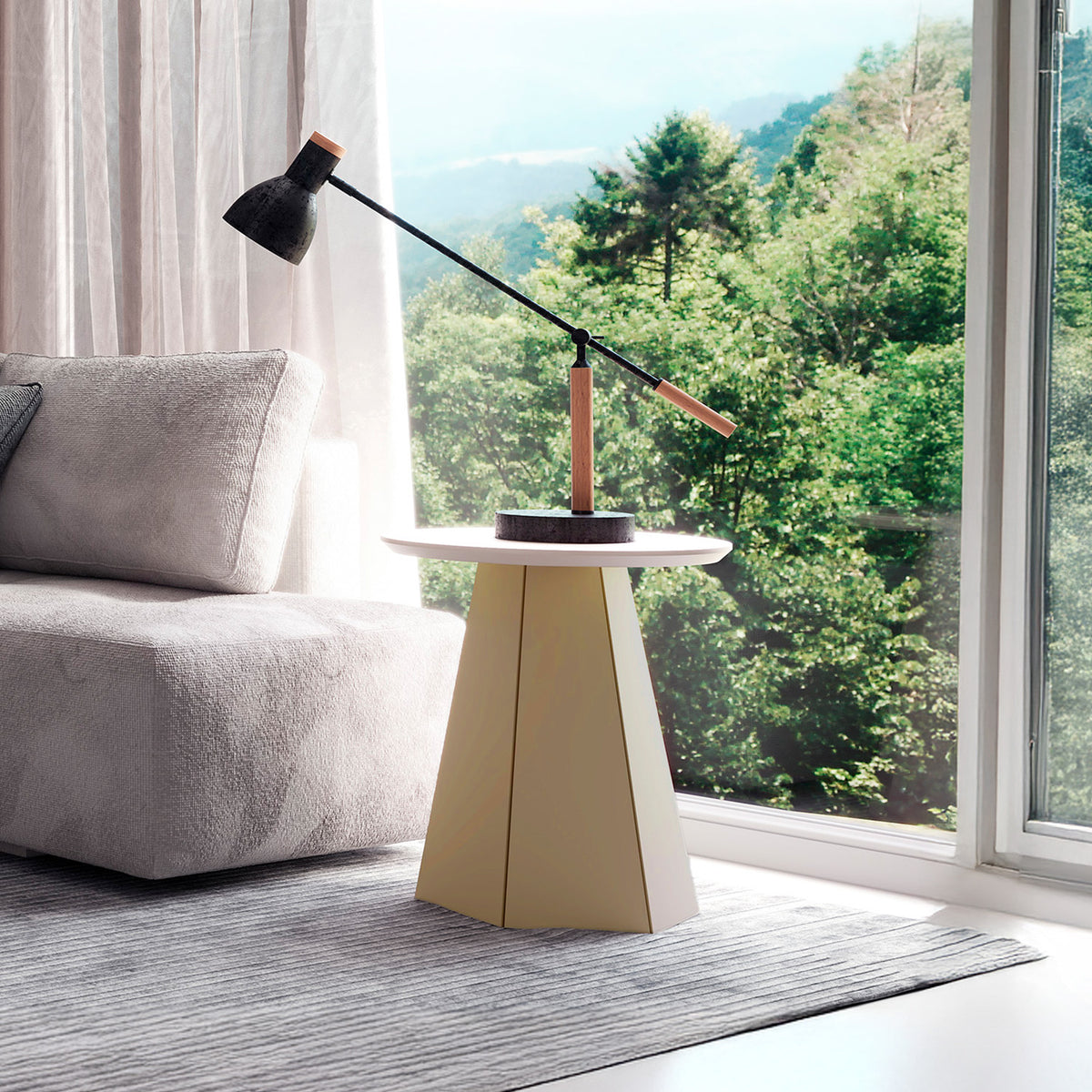 Mesa Auxiliar Madeira Off White, Champaña