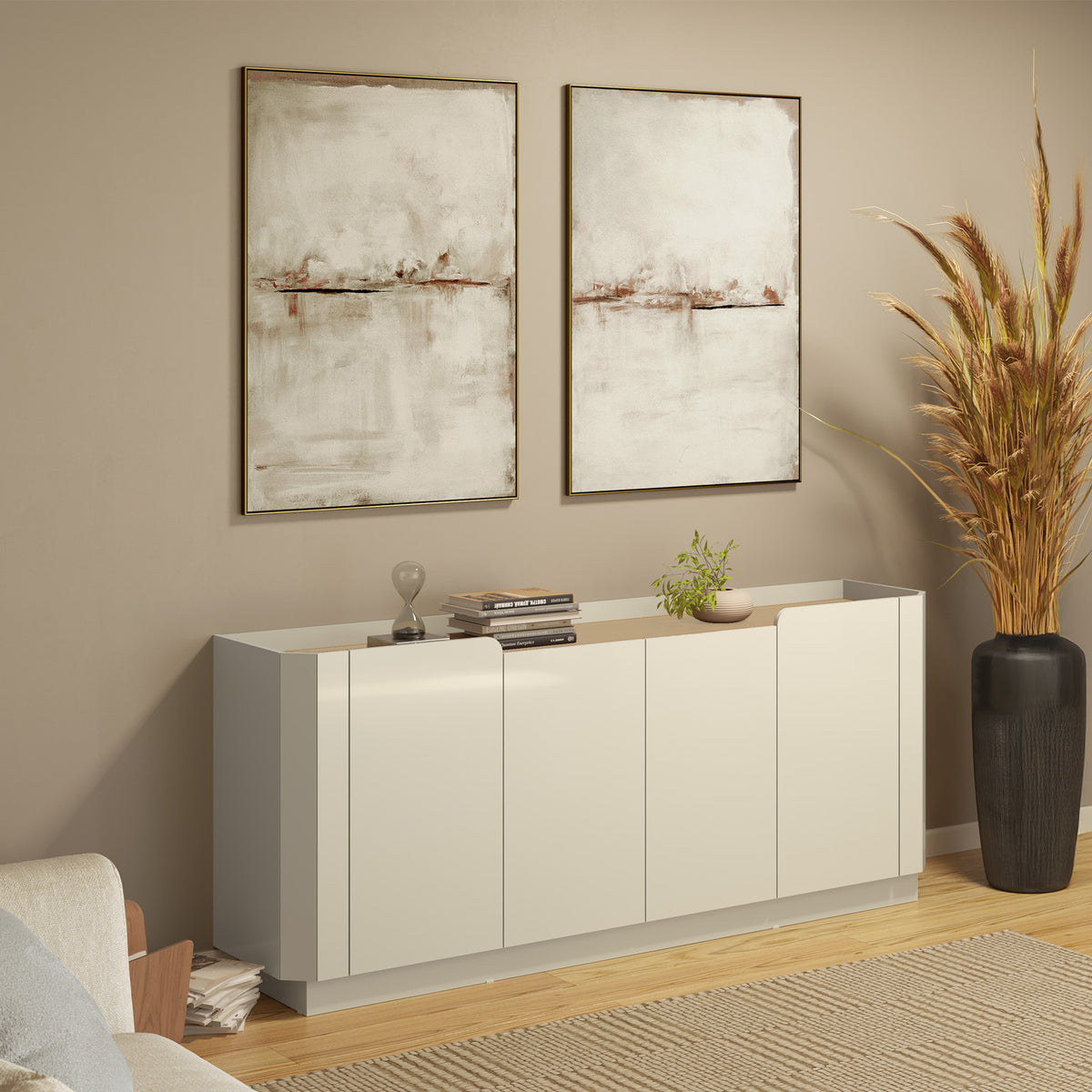 Bifé Adria Off White, Champaña
