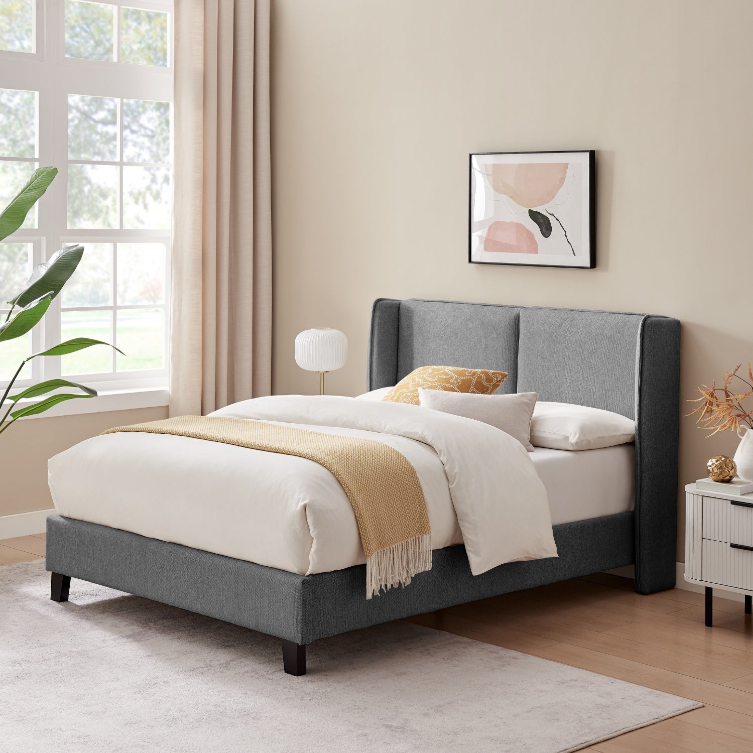 Cama Queen Barcelona Plomo